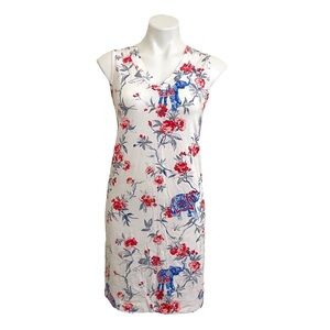 The CAT'S Pajamas - sz XS - floral - mini dress - red white blue - made in PERU